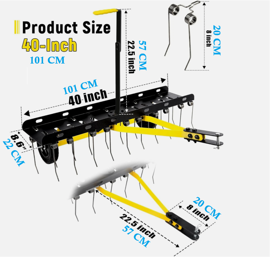 Scarificateur de pelouse tracté pour tondeuse