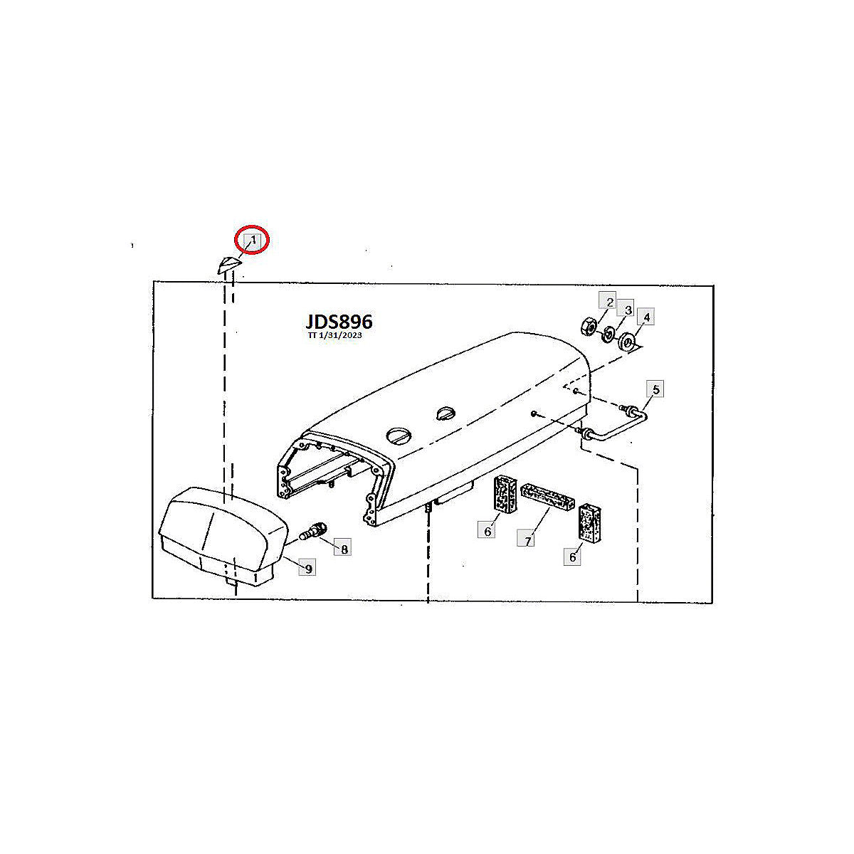 Viseur insigne de capot John Deere Série 30 - 40 - 50 - 55