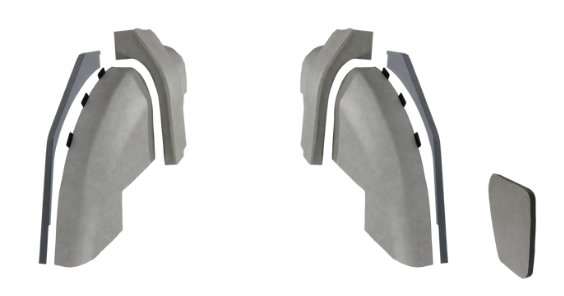 Intérieur de cabine XL International Case IH 4 CYLINDRES Gris