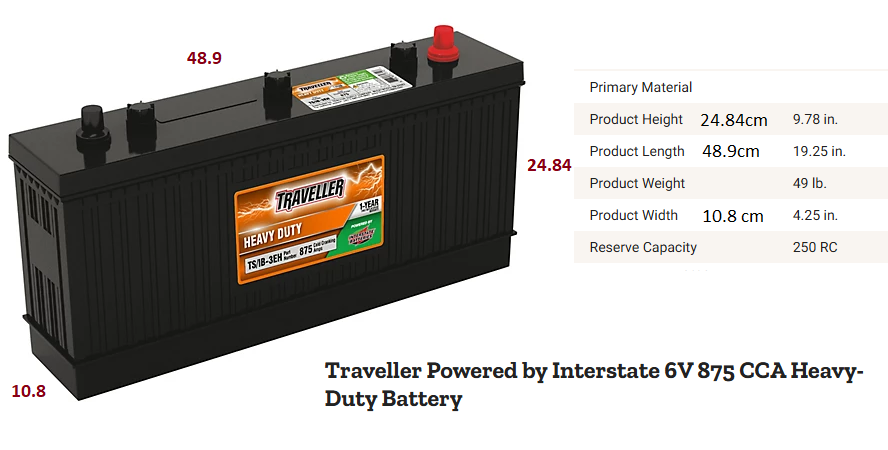 Batterie plate 6 V ou 12 V IH JOHN DEERE