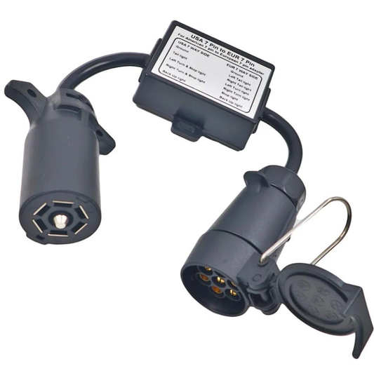 Adaptateur remorque 4 ou 7 broches USA vers 7 broches Europe