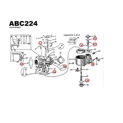 Kit Basic carburateur Marvel Schebler DLTX8 à DLTX 73