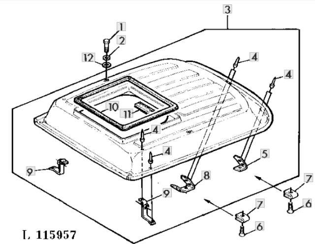 Toit de cabine John Deere SG2 toit ouvrant