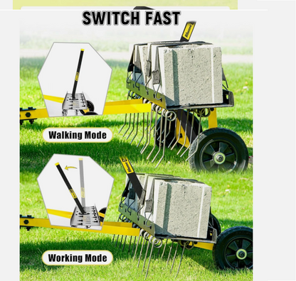 Scarificateur de pelouse tracté pour tondeuse