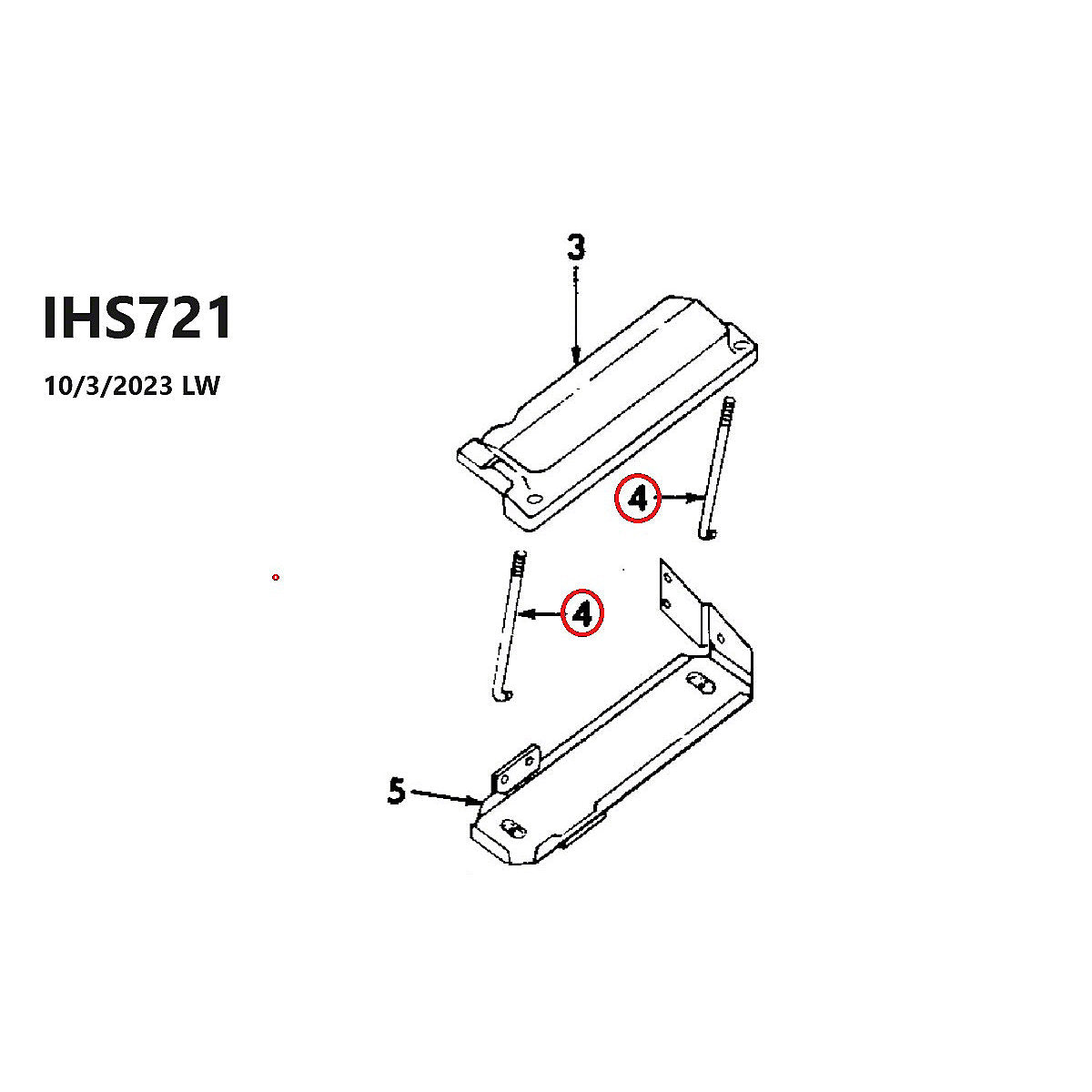 Boulon de maintient couvercle de Batteries International IH CASE