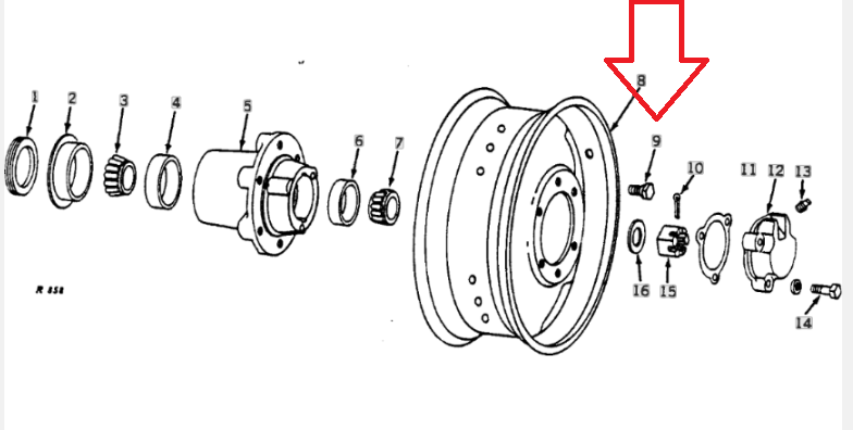 Lot de Boulon de roue avant John Deere Case IH International