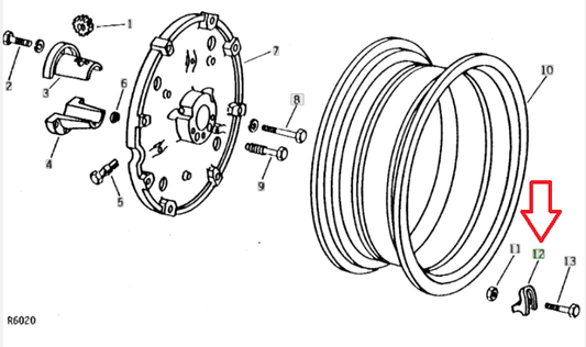 12 Taquets Jantes arrière John Deere